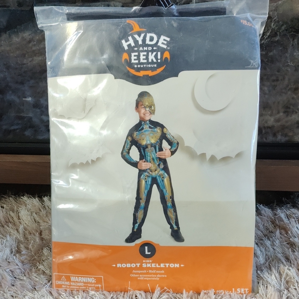 Hyde and Eek! Kids Futuristic Skeleton Costume - Black and Gold